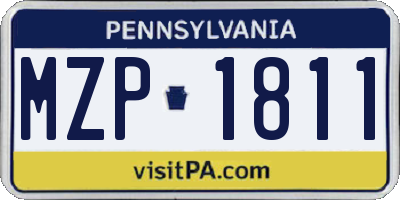 PA license plate MZP1811
