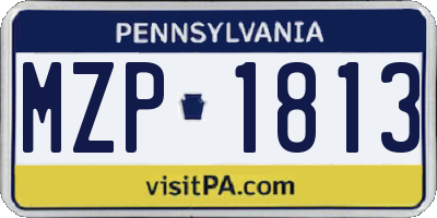 PA license plate MZP1813