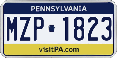 PA license plate MZP1823