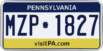 PA license plate MZP1827