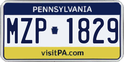 PA license plate MZP1829
