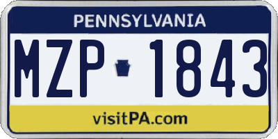 PA license plate MZP1843