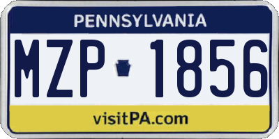 PA license plate MZP1856