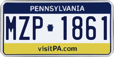 PA license plate MZP1861