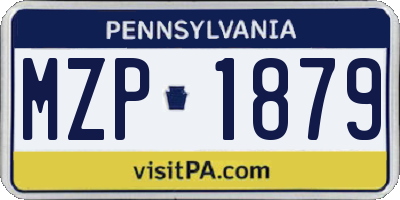 PA license plate MZP1879