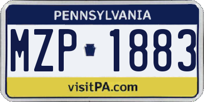 PA license plate MZP1883