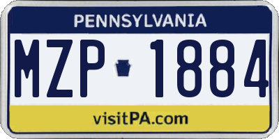 PA license plate MZP1884