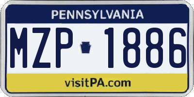 PA license plate MZP1886