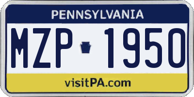PA license plate MZP1950
