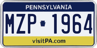 PA license plate MZP1964