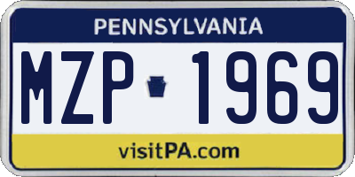 PA license plate MZP1969