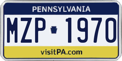 PA license plate MZP1970
