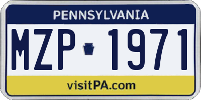 PA license plate MZP1971
