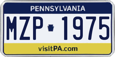 PA license plate MZP1975