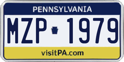 PA license plate MZP1979