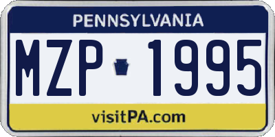 PA license plate MZP1995