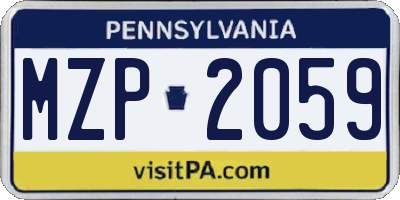 PA license plate MZP2059