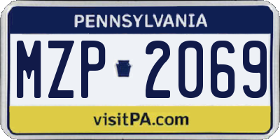 PA license plate MZP2069