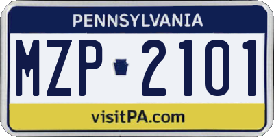 PA license plate MZP2101