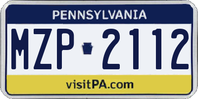 PA license plate MZP2112