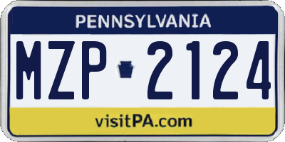 PA license plate MZP2124
