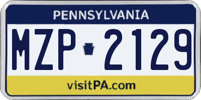 PA license plate MZP2129