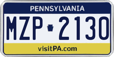 PA license plate MZP2130