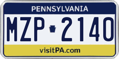 PA license plate MZP2140