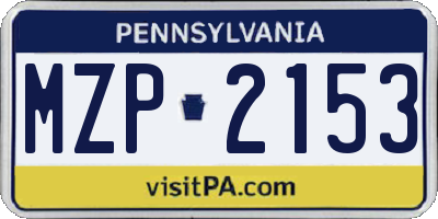 PA license plate MZP2153