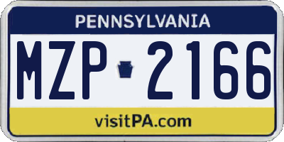 PA license plate MZP2166