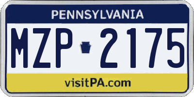 PA license plate MZP2175