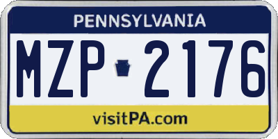PA license plate MZP2176