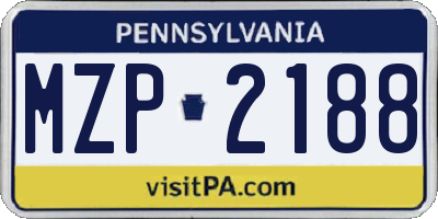 PA license plate MZP2188