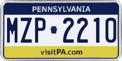 PA license plate MZP2210