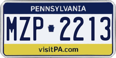 PA license plate MZP2213