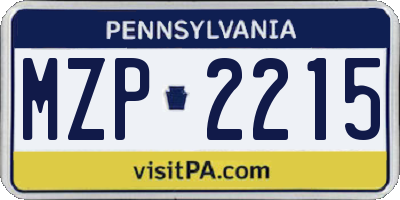 PA license plate MZP2215