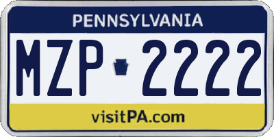 PA license plate MZP2222
