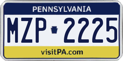 PA license plate MZP2225