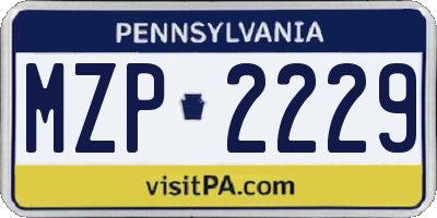 PA license plate MZP2229