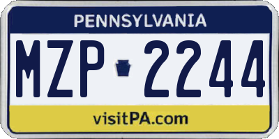 PA license plate MZP2244