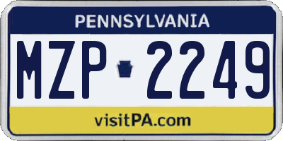 PA license plate MZP2249