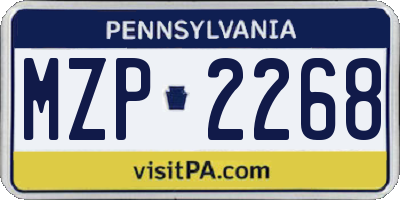 PA license plate MZP2268