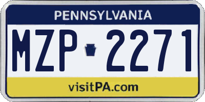 PA license plate MZP2271