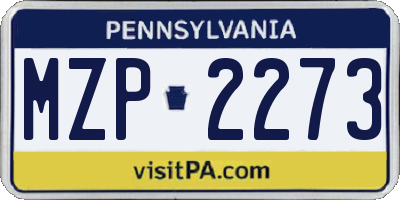 PA license plate MZP2273
