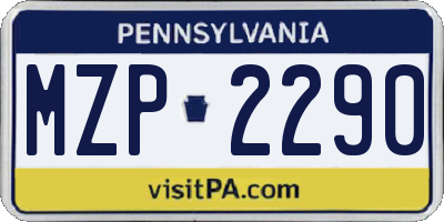 PA license plate MZP2290