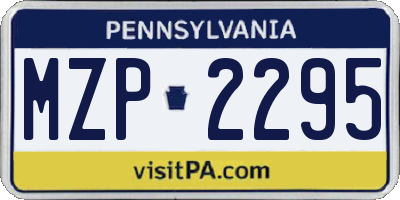 PA license plate MZP2295