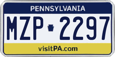 PA license plate MZP2297
