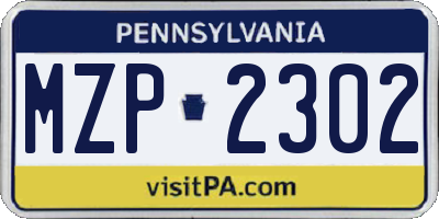 PA license plate MZP2302