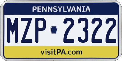 PA license plate MZP2322