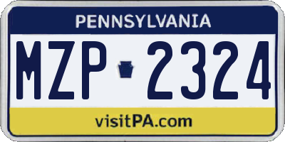 PA license plate MZP2324